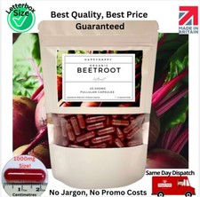 Organic Beetroot Capsules - 20,000mg  x 30 - 600 Pullulan, Strongest & Purest