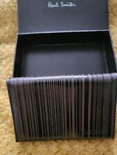  Paul Smith Stripe Black Credit Card holder leather wallet New With Box REDUCED 