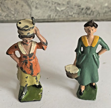 ZE78:  Vintage Britains  Lead Standing Milkmaid  Figures x  2 - 1:32