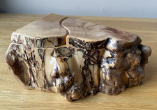 Handmade Burr Elm Wooden Jewellery Box Live Edge Hand Crafted Signed