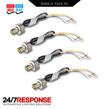 X4 Amber Flashing LED Hideaway Light Micro Blast, Small Strobe, Covert 12v/24v 