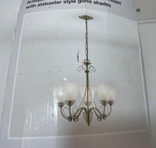 Manor Chandelier Pendant Ceiling Light 5 Lights Antique Brass Effect No Shades