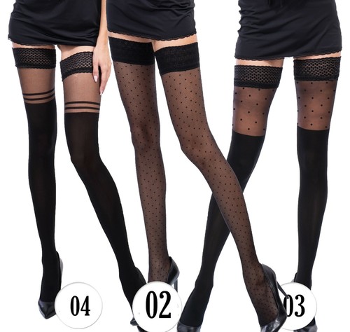 Patterned hold ups size - patterned,
