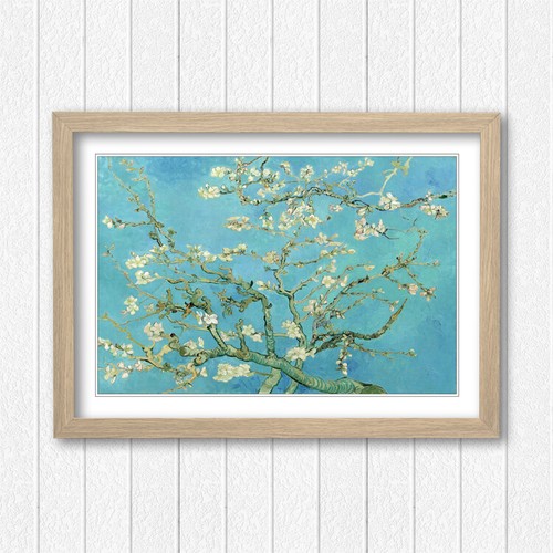 Van gogh almond blossom teal - van,