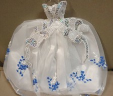 White Blue Flowers Embroidery