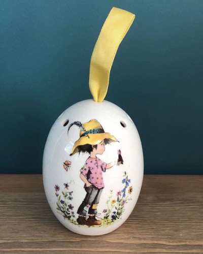 Vintage ceramic egg pomander - vintage, egg-pomander