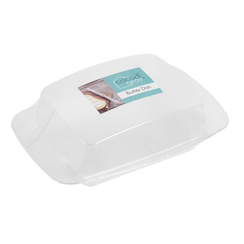 Clear plastic butter - butter, dish