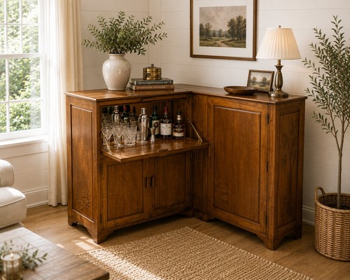 Vintage corner drinks cabinet - vintage,