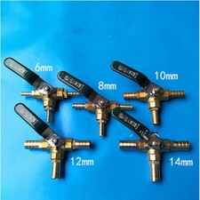 6-14mm L-piece Barb Ball Valve 3 Way Brass Tee Water Pipe Switch Plumbing Parts