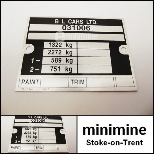 Classic mini chassis plate - chassis,