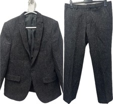ASOS Harris Tweed Wool Herringbone Matching Blazer Jacket Trousers 38S W34 L30