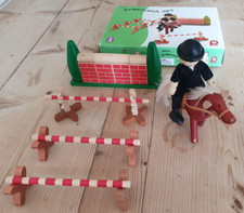 Wooden Toy Gymkhana, Horse & Obstacles With Box