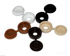 * BAG OF 100 HINGED SCREW COVER CAP CAPS for M3 + M4 Screws SNAP-ON PICK COLOR *