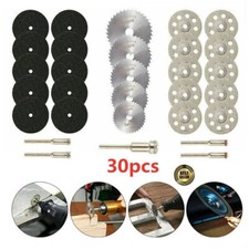 30PC Diamond Cutting Discs Wheel Saw Blades Set+Drill Bit For Dremel Rotary Tool