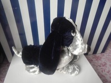 HUSH PUPPIE COLLECTABLE PLUSH , DARK BLUE , SILVER , BURGUNDY EARS RARE 