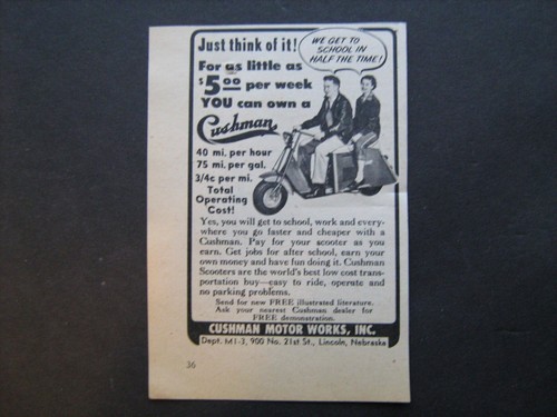 1953 cushman scooter - scooter, "just