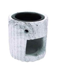 Oil burner white and grey stone effect brand new boxed 4" H approx garden home