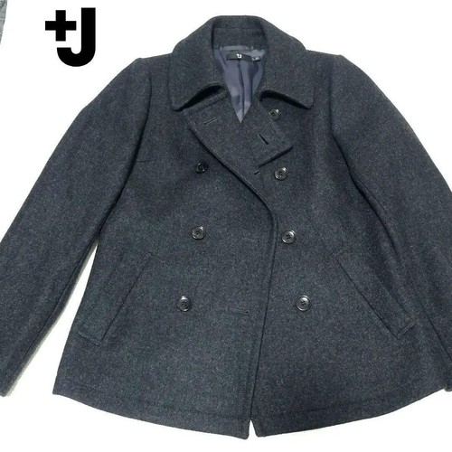 Uniqlo wool pea coat l - uniqlo, dark