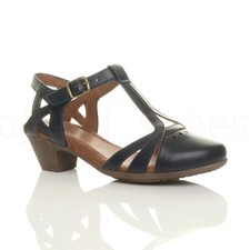 WOMENS LADIES LOW BLOCK HEEL