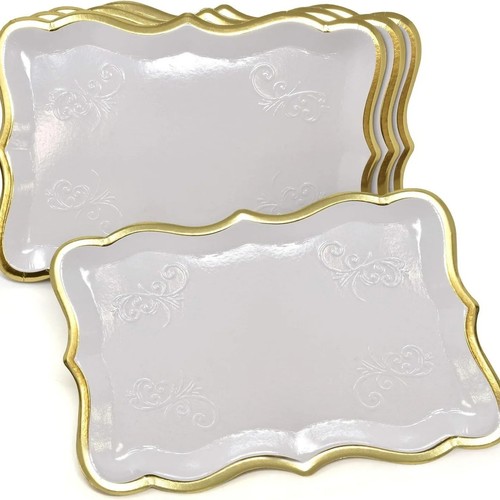 10pcs gold border - gold, rectangular