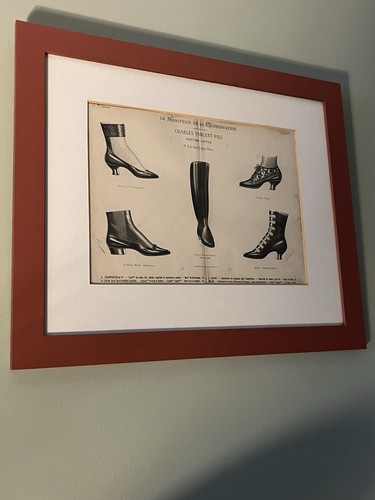 Antique french lithograph shoe - antique,