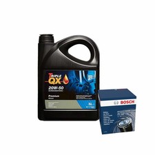 Engine Oil 20W50 5L Triple QX TQX Premium - Bosch Oil Filter Service Kit 5 Litre