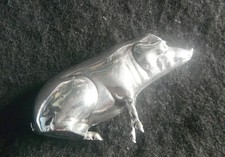 antique silver pig figure