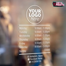 OPENING HOURS custom business