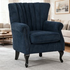 Upholstered Chenille Wing Back