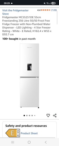 Fridgemaster mc55251de fridge - fridgemaster,