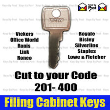 Filing Cabinet Key Cut to Code 201-400 Fits Triumph, Bisley Vickers Ronis L&F