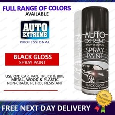 Auto Black Gloss Spray Paint Aerosol Van Car Bike Plastic Metal 400ml - 1 to 12