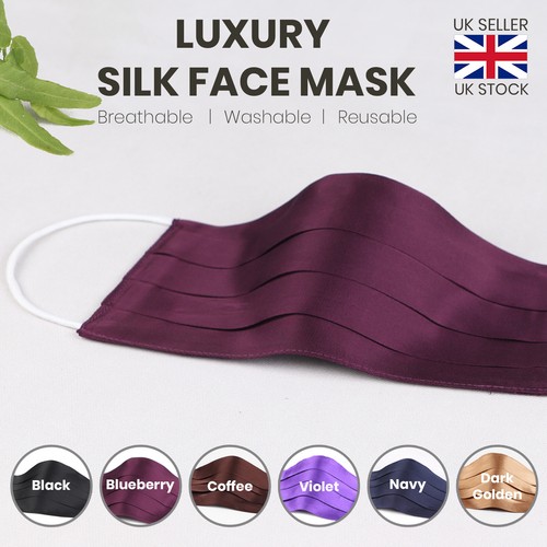 Silk face mask - , reusable