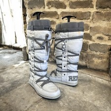 Replay vintage Y2K white puffed nylon moon boots laces logo sport cyber punk UK6