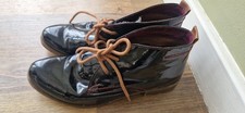 Marco Tozzi Patent Lace Shoes Boot Size 38 Autumnal Colours
