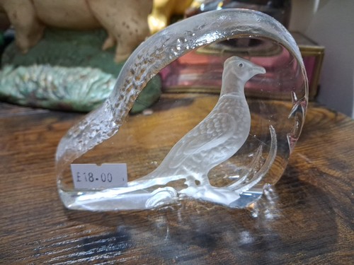 Decorative glass pheasant - decorative,