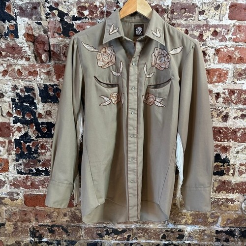 Karman mens tan western shirt - mens,