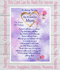 Grave Card for mum, birthday
