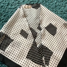 Cornelia James Triangular Shaped Spotty Headscarf. Black & White - Classy Gift