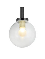 MADE.COM Vaughn Bathroom Pendant Light, Ceiling Lamp - Black & Brushed Brass