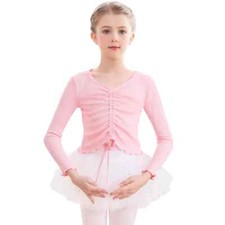 Aiseyi Ballet Wrap Top Cotton Ballet Cardigan Long Sleeve
