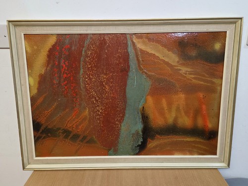 Large framed abstract folk art - large,
