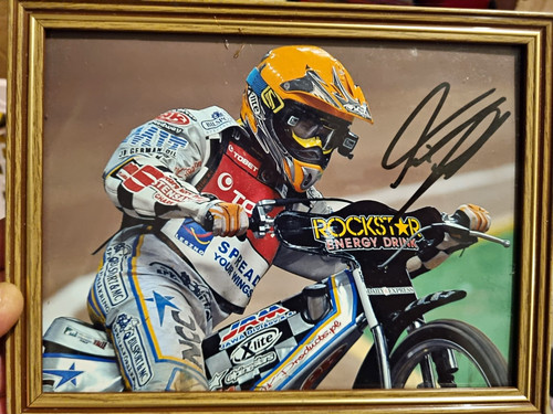 Framed autographed speedway - framed,