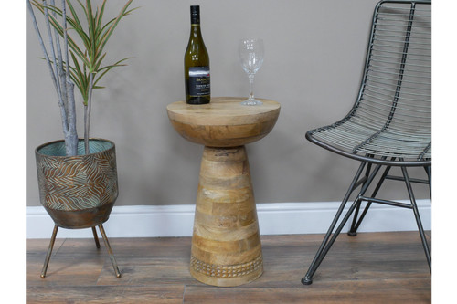 Tall 55cm teak wood occasional - 55cm,