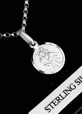 Sterling Silver St Christopher Small 10 mm Pendant 18" Chain UK Supply Free Box
