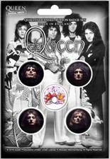 Queen Faces pack of 5 round pin badges