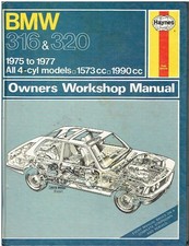 BMW 3-SERIES E21 316 320 320i (4-CYLINDER) 1975-77 WORKSHOP MANUAL *HARDBACK*