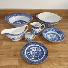 Set Of 7 Blue White Old Willow