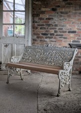 Cast Iron Garden Bench Of Coalbrookdale  nasturtium Pattern Antique