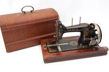 Vintage Vesta Sewing Machine - Hand Crank, with Bent Wood Case